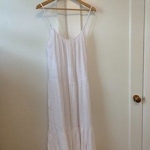 H&M Women's Crinkled Cotton Dress White L